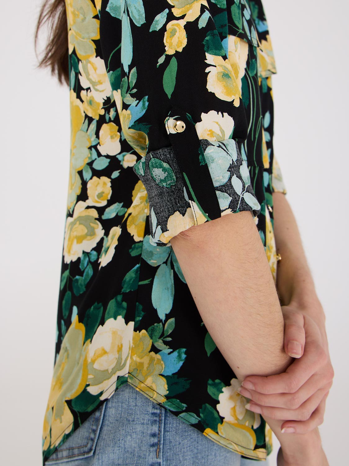 Floral Button-Up Blouse