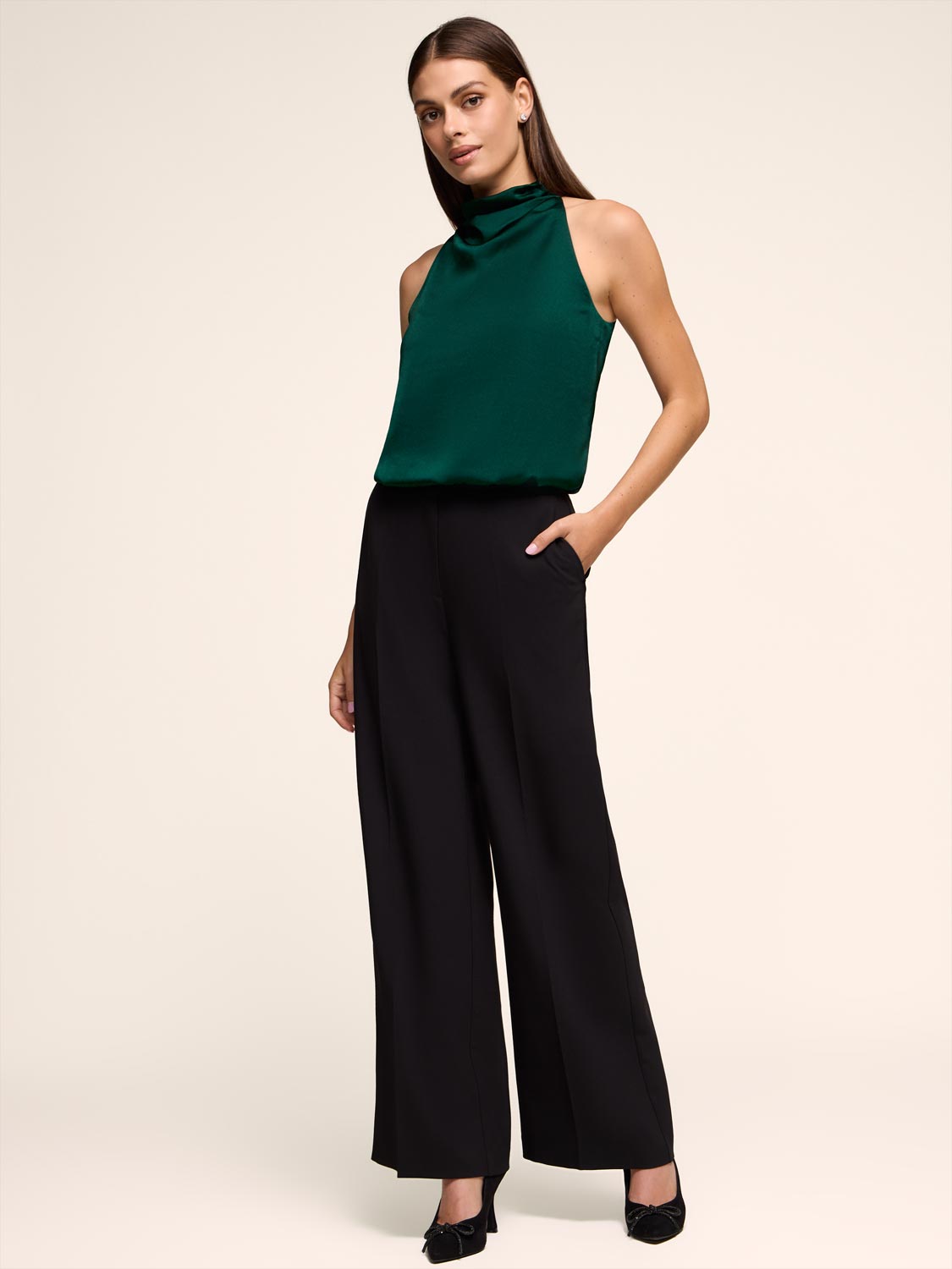 Satin Bubble Hem Top