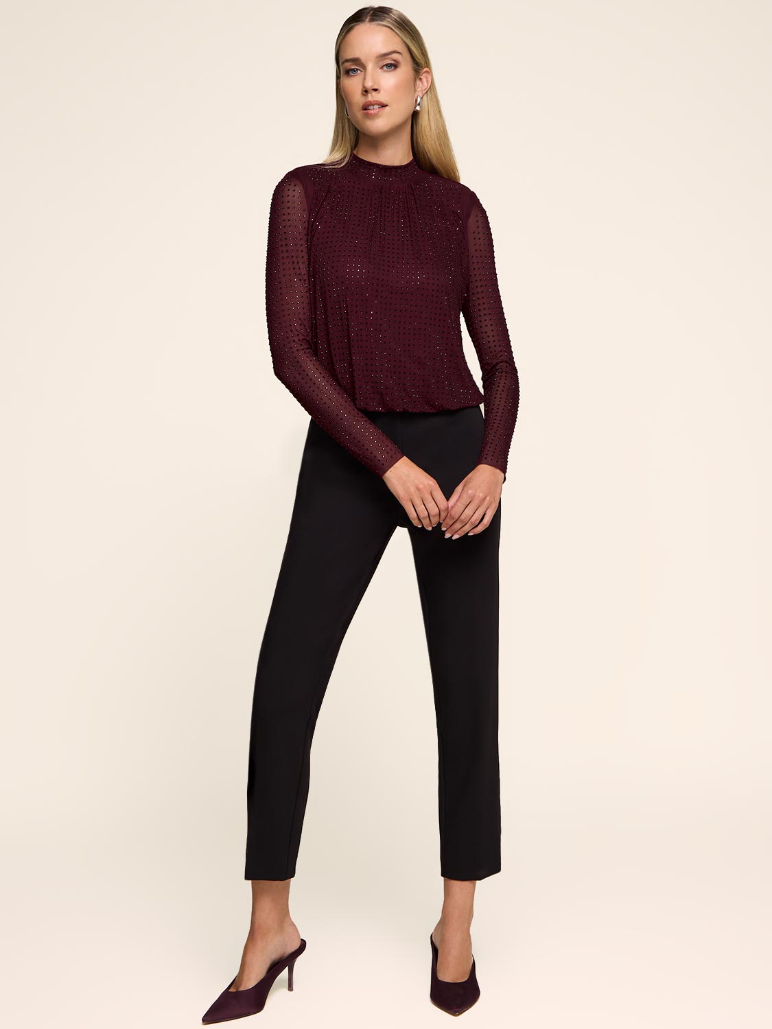 Mesh & Rhinestone Top