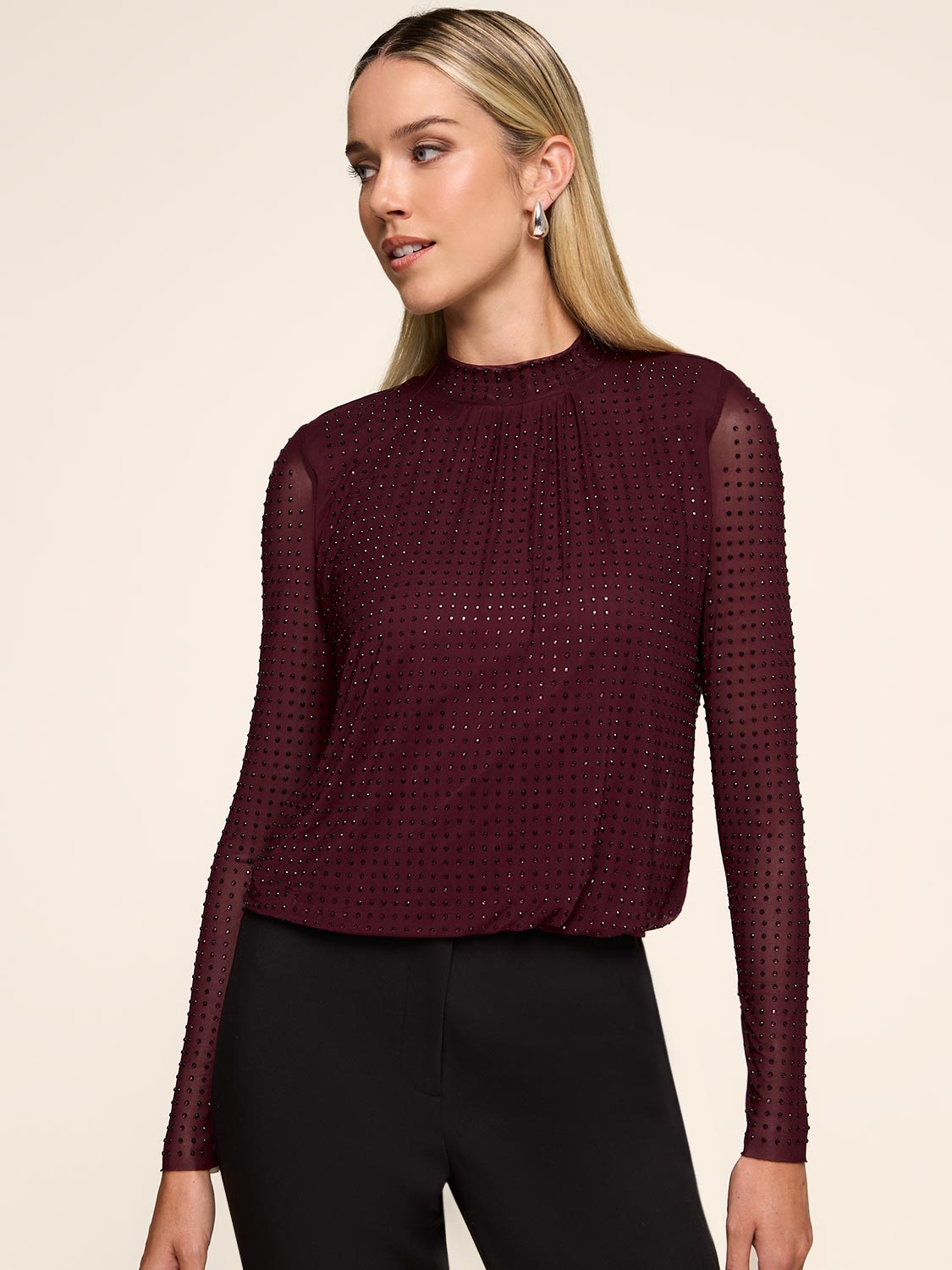 Mesh & Rhinestone Top