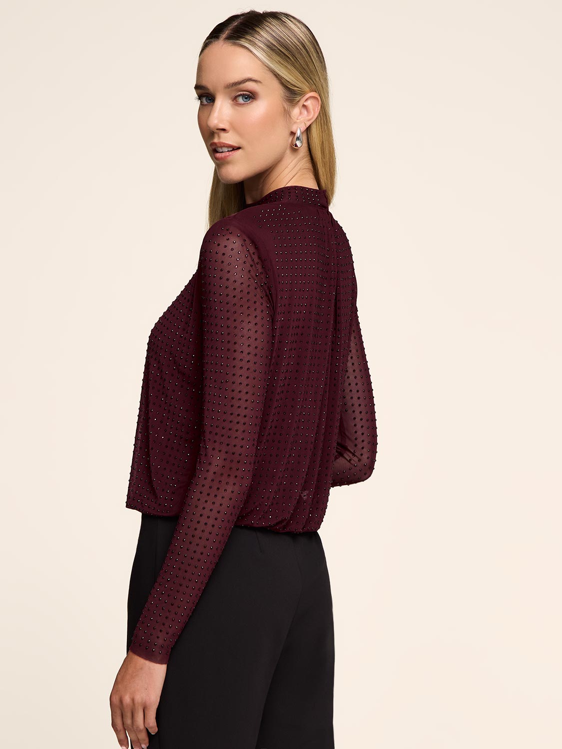 Mesh & Rhinestone Top